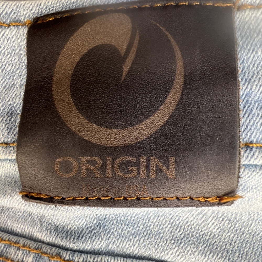 Origin USA Fighter Fit D68 Jeans Men 32x32 USA Made Light Wash Distressed Denim - Picture 7 of 16